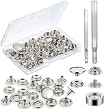 Druckknopf set Druckknöpfe Metall 15mm Snap Button Edelstahl mit Fixierwerkzeug für...