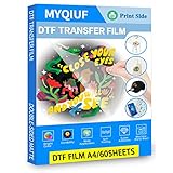 DTF Transferfolie, doppelseitiges, mattes PET-Transferpapier, A4/21,1 x 29,7 cm, 60 Blatt...