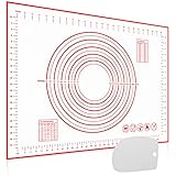 Backmatte Silikon Groß 70x50 cm, Silikonmatte Backen Antihaft Backunterlage mit Messung,...