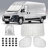 Sonnenschutz Auto Frontscheibe Ersatz für FIAT Ducato 2006-2021, 3 Teilige Technology...