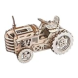 Robotime Mechanischer Traktor 3D Holzpuzzle Laser-Cut für die Selbstmontage ohne Kleber -...