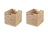 2er-Set Kallax Expedit Regal Korb / 34 x 32 x 32 cm/Aus Wasserhyazinthe Natur/Faltkorb...