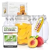 freshmaster Gläser mit Bügelverschluss - Set aus bruchsicherem Glas mit Spezialdichtung...