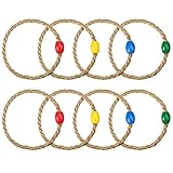 8 Stücke Ringwurfspiel Garten Spiel Wurf Kreis Ringwurfspiel Holzseil Quoits Hölzerner...