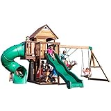 Backyard Discovery Cedar Cove Spielturm aus Holz | XXL Spielhaus für Kinder mit Rutsche,...