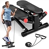 Mini Stepper für Zuhause mit Power Ropes, 2 in 1 Up-Down Swing Stepper mit LCD-Monitor,...