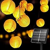 Auting Solar Lichterkette Lampion Außen,Lampions Außen Wetterfest 6M 20 LED Laternen...