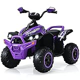 COSTWAY 12V Elektro Kinderquad mit Musik, Hupe und LED Scheinwerfer, Elektroquad, Kinder...