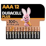 Duracell Plus AAA Micro Alkaline-Batterien, 1.5V LR03 MN2400, 12er-Pack