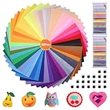 50 Farben Bastelfilz, Filzplatten 20×30cm, Filz Bunt zum Basteln, Durable Filzstoff, A4...