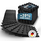 Veluris Bodenschutzmatte Fitness Matte [31x31cm] - 18 extra dicke Bodenmatten [20% mehr...