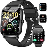 Smartwatch für Damen Herren, 1,85 Zoll Touchscreen Smart Watch mit Bluetooth Anrufe, IP68...