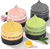 Ton-Gesichtsmasken-Kit, Gesichtsmasken Set Vitamin-C-Maske mit Kurkuma, Schlammmaske aus...