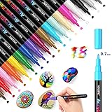 Micetyaler Acrylstifte für Steine Bemalen Set, 18 Farben Permanent Marker Wasserfeste...