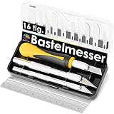 OfficeTree 3x Bastelmesser Skalpell Set 16 tlg. Bastel Zubehör mit 3 verschiedenen...