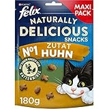 FELIX Naturally Delicious Katzensnack, gesunde Leckerlies mit Huhn & Katzenminze, 6er Pack...