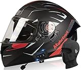 Bluetooth-Motorradhelm Integrierter Integralhelm Mit Doppelvisier Helm Mit Integriertem...