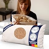 just relaxed Hirsekissen 40 x 60 cm – Formstabiles Schlafkissen mit Baumwoll-Bezug –...