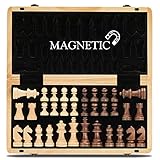 Magnetisches Schach-Set aus Holz, 38,1 cm, klappbares Brett, 7,6 cm, Königshöhe...