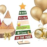 Fukamou Weihnachtsbaum Aus Holz, Christbaumschmuck Aus Holz - Ornamente Rustikale...