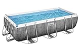 Bestway Power Steel Frame Pool-Set mit Filterpumpe 404 x 201 x 100 cm, Rattan-Optik...