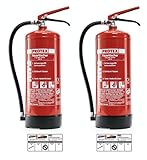 2X Gloria PDE 6 Protex 6kg ABC Pulver Feuerlöscher inkl. Wandhalter Prüfnachweis