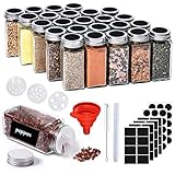 Gewürzgläser Eckig Set 25 Stk, Gewürzdosen 120ml Gewürz Organizer Gewürzstreuer Spice...