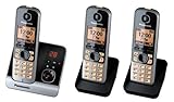 Panasonic KX-TG6723GB Trio Schnurlostelefon mit 2 zusätzlichen Mobilteilen (4,6 cm (1,8...
