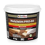 Isolbau Holzleim PRO-D3-5 kg Eimer Extra starker Holzkleber für alle Holzarten, für...
