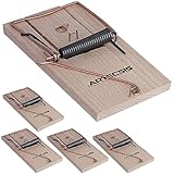 ARTECSIS 5er Pack mit klassischen Rattenfallen aus Holz, Schlagfalle, Schnappfalle,...