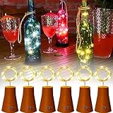 Funmo 6 Stück lichterkette flasche, 1M 10 LEDs Flaschenlicht Korken,Flaschenleuchten mit...