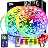 Keepsmile LED Strip 30m, RGB LED Streifen with Remote & Bluetooth APP Control,Timer...