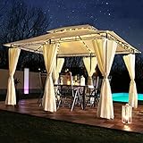 Swing & Harmonie Luxus Pavillon mit LED Beleuchtung - Hochwertiges Gartenzelt - Robustes...