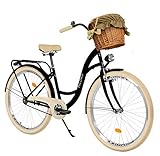 Milord Komfort Fahrrad mit Weidenkorb Hollandrad, Damenfahrrad, Citybike, Retro, Vintage,...