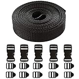 HUSZZM Gurtband mit Schnallen 20mm Klippverschluss aus Polypropylen Steckschnalle...
