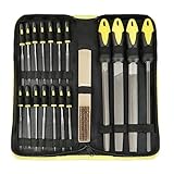 19pcs Feilen Set inkl 14pcs Mini Nadelfeilen und 4pcs Großes Feilenset & Bürste, Profi...