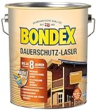 Bondex Dauerschutz Lasur Eiche hell 4 L für 52 m² | Hoher Wetter- und UV-Schutz bis zu 8...