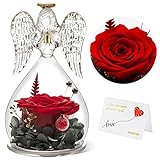 Yamonic Ewige Rose mit Engel Figur,Geburtstagsgeschenk für Frauen,Geschenke für...