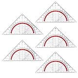 5 Stück Geometrie Dreieck, Geodreieck Set aus Hartplastik, Kleines Geodreieck...