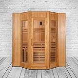 trends4cents PureHaven Finnische Sauna 208x200x200 cm Harvia Saunaofen für 5 Personen...