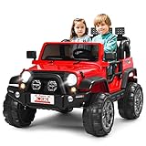 COSTWAY Kinder Elektroauto 2 Sitzer mit 2,4G-Fernbedienung, 3 Gang 12V Kinderauto mit MP3,...