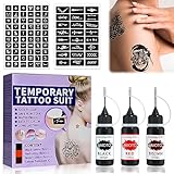 Tattoo Farbe Set, Temporäre Tätowierung Kit, Professionelle Temporäre Tattoo-Tinte,...