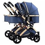 Twins Carriage Doppel-Kinderwagen für Neugeborene, Doppel-Kinderwagen für Säuglinge und...