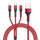 RAVIAD Multi USB Kabel, 3 in 1 Universal ladekabel Nylon Mehrfach Ladekabel Micro USB Typ...