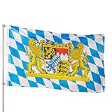 PHENO FLAGS Premium Bayern Flagge 100% recycelt 90x150 cm - Extrem Wetterfeste Fahne mit...