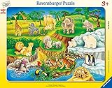 Ravensburger Kinderpuzzle - 06052 Zoobesuch - Rahmenpuzzle für Kinder ab 3 Jahren, mit 14...