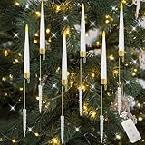 Zecnaud Lichterkette Kerzen Weihnachtsbaum, 6pcs Weihnachtsbaum Lichterkette mit Timer,...