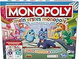 Hasbro Mein erstes Monopoly, Brettspiel für Kinder ab 4 Jahren, doppelseitiger Spielplan,...