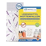 Hochwertige Lebensmittel Mottenfallen - 12 Klebefallen mit Pheromon – ungiftig &...