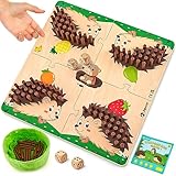 Japace Igel Spielzeug Würfelspiel, Brettspiel aus Holz mit Würfeln, Mathe-Spiel...